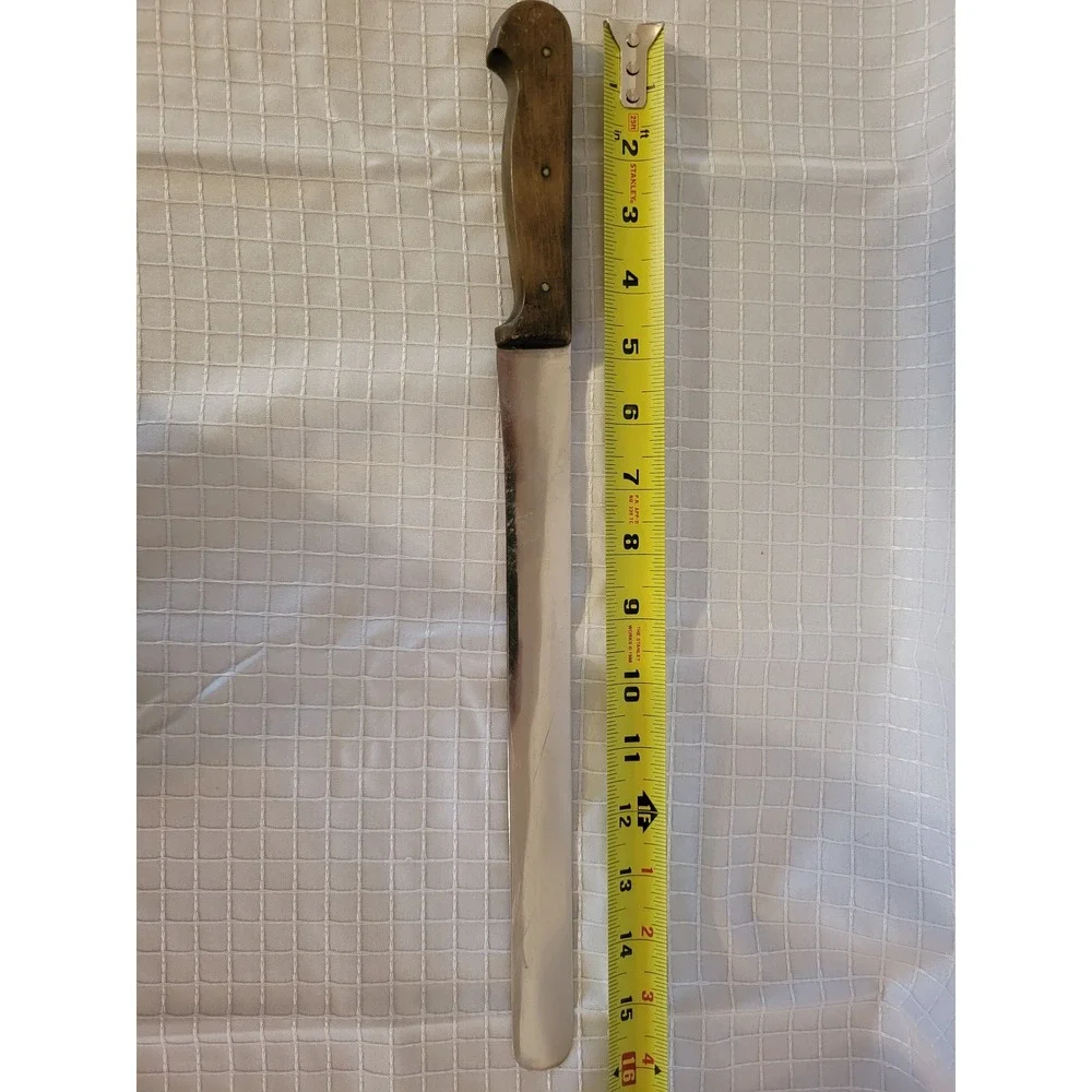 J.A. Henckels Solingen Zwillingwerk Vintage 11in Slicer Knife Wood Handle